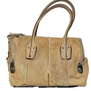 B. Makowsky Textured Tan Satchel